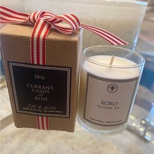 Mini candle in glass jar Currant, Cassis and Rose scent XOXO  New in box